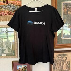 Vintage 00s Danica Patrick F1 Black Women’s‎ Racing Shirt Size XL